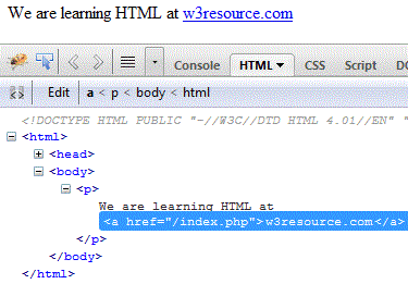 html a tag example