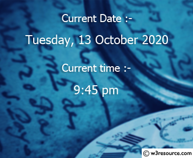 C++ Exercises: Display the current date and time