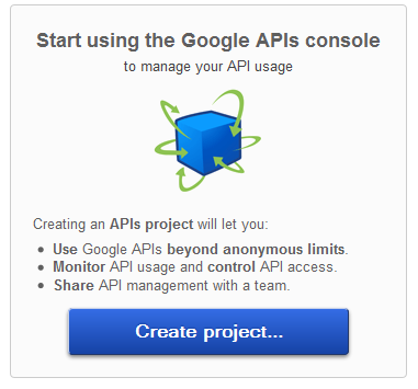 Create Project Google API Console
