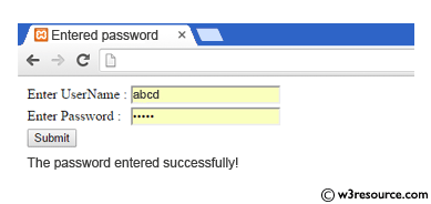 C# Sharp Exercises: Check username and password.