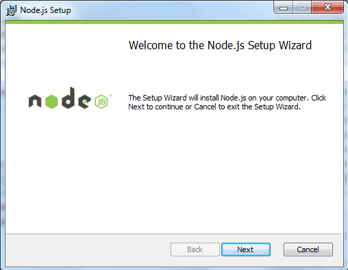 install node msi version on windows step2