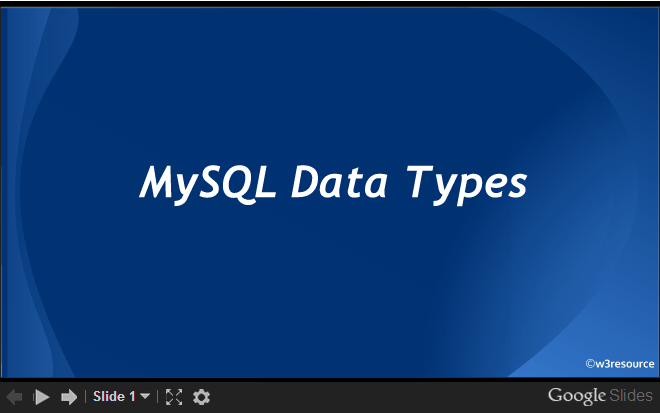 MySQL Data Types slides presentation
