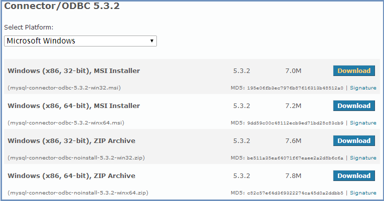 mysql windows connector download