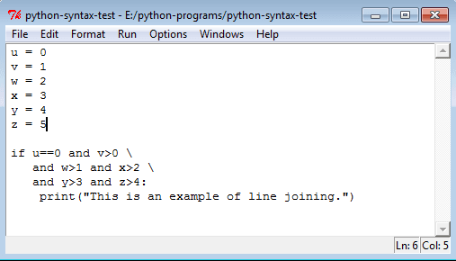 Python lines breaking rule
