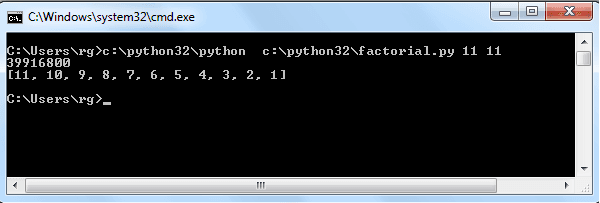 python script executes in windows command line