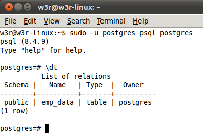 show table command line