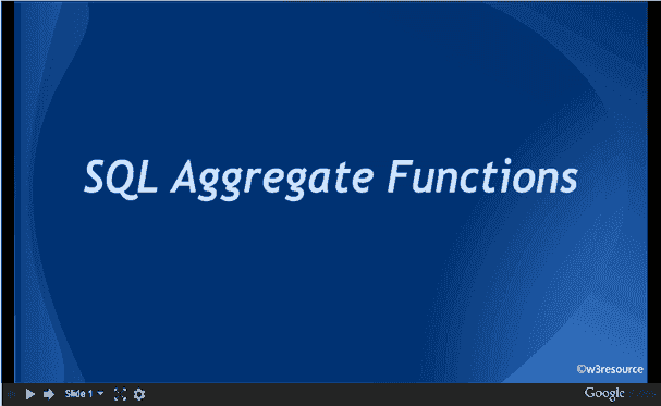SQL Aggregate Functions, slide presentation