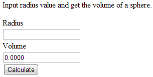 volume sphere html form